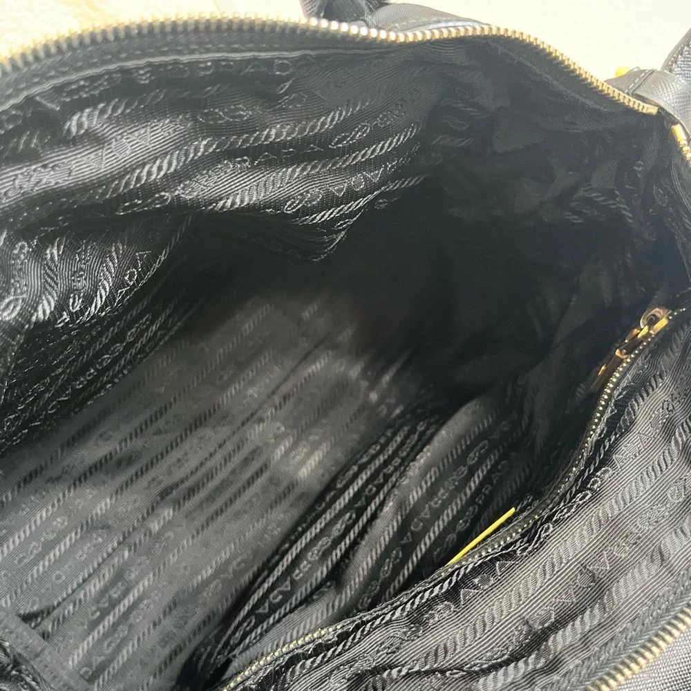 Prada Black Nylon Tote with Gold Hardware - Picture 4 of 16